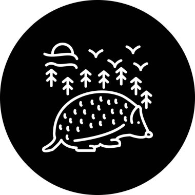 Kirpi simgesi vektör illüstrasyon tasarımı