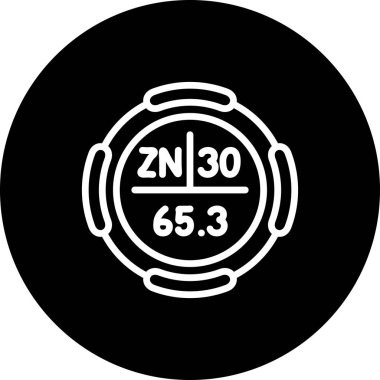 Çinko sembolü, periyodik tablonun kimyasal elementi, vektör simgesi