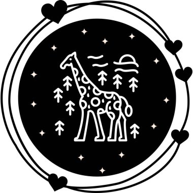 Zürafa simgesi vektör illüstrasyon tasarımı