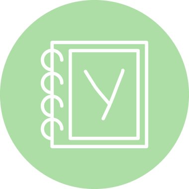 Büyük harf Y web simgesi vektör illüstrasyonu