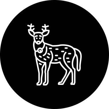 Ren geyiği ikonu vektör çizimi tasarımı