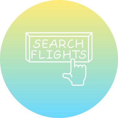 Arama Uçuşları web simgesi vektör çizimi