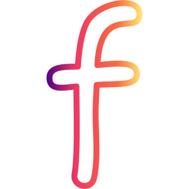 Küçük harf F web simgesi vektör illüstrasyonunun temsili