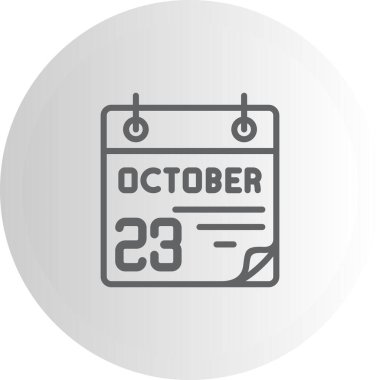 23 Ekim takvim simgesi, vektör illüstrasyonu                