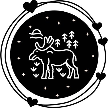 Geyik simgesi vektör çizimi tasarımı