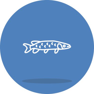 Muskellunge web simgesi, vektör illüstrasyonu