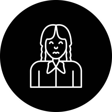 kız avatar simgesi, vektör illüstrasyonu basit tasarım