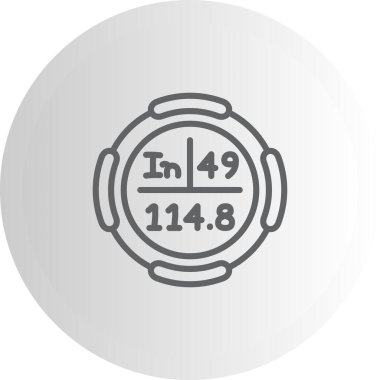 İndiyum sembolü, periyodik tablonun kimyasal elementi, vektör simgesi