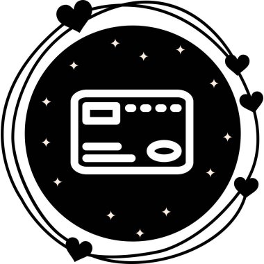 Kredi Kartı Çizgisi Simgesi Basit Görüntü Beyaz Arkaplanda İzole Edildi