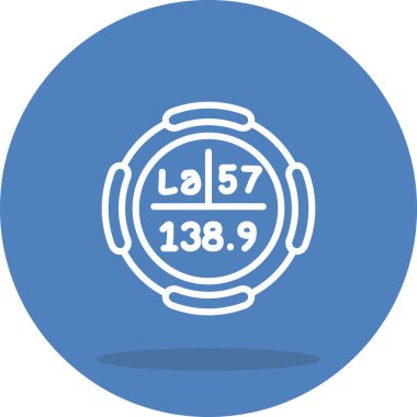 Lantanum sembolü, periyodik tablonun kimyasal elementi, vektör simgesi