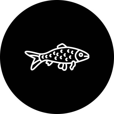 Balık ikonunun vektör çizimi. Koi.