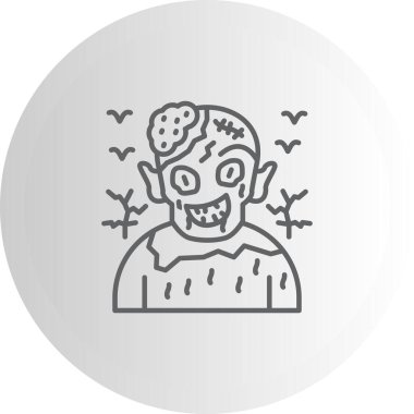 Alnında dikişler ve yakınlarda uçan yarasalarla gülümseyen bir zombiyi çiziyorum..