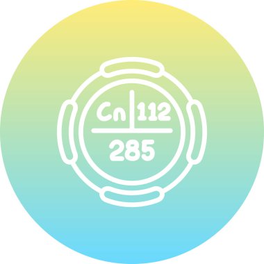 Kopernik sembolü, periyodik tablonun kimyasal elementi, vektör simgesi