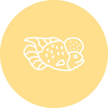 Çiçek boynuzu balığının minimalist çizimi uygulamalar için uygun katı bir daire şeklinde merkezlenmiştir..