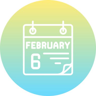 6 Şubat Yaratıcı Minimum Vektör Sanatı