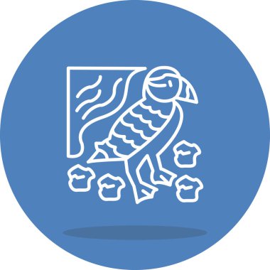 Puffin kuş simgesi vektör çizimi tasarımı