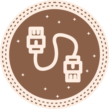 Ethernet kablo ağ ikonu vektör çizimi