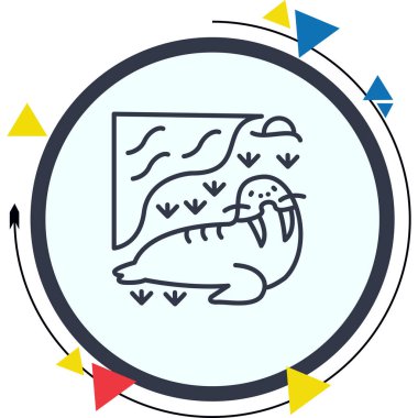 Deniz aygırı simgesi vektör çizimi