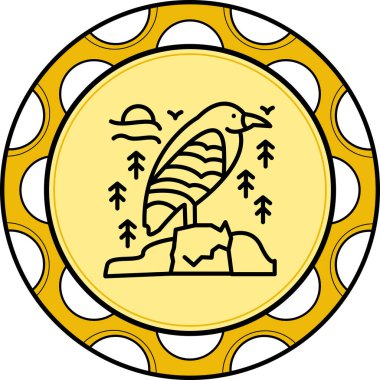 Siyah taçlı Gece Balıkçıl simgesi vektör illüstrasyon tasarımı