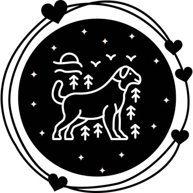 Köpek vektör simgesi, modern basit illüstrasyon