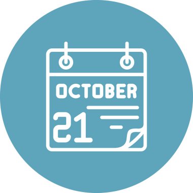 21 Ekim takvim simgesi, vektör illüstrasyonu                