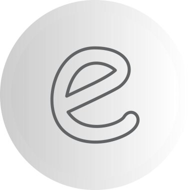 Small Letter E Bold Unique Web Graphic Illustration