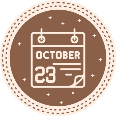 23 Ekim takvim simgesi, vektör illüstrasyonu                
