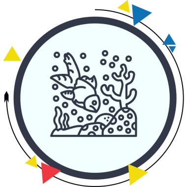 Basit bir çizim, suda yüzen tek bir Japon balığını resmediyor.