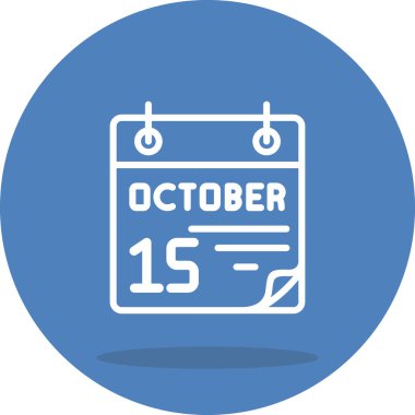 15 Ekim takvim simgesi, vektör illüstrasyonu                