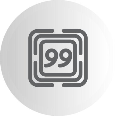 Taslak simgesi yuvarlak kare çerçevelerin içinde 99 numarayı gösterir