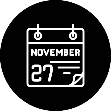 27 Kasım takvim simgesi, vektör illüstrasyonu           