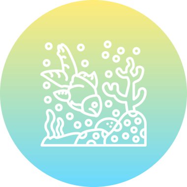 Basit bir çizim, suda yüzen tek bir Japon balığını resmediyor.