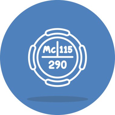 Moscovium sembolü, periyodik tablonun kimyasal elementi, vektör simgesi