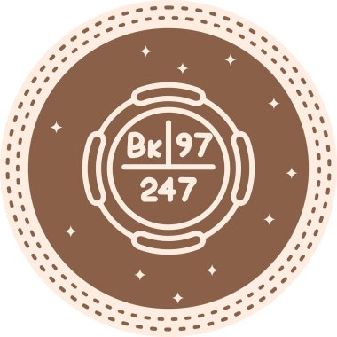 Berkelium sembolü, periyodik tablonun kimyasal elementi, vektör simgesi