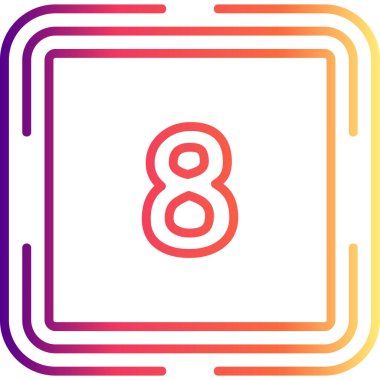 simple web button with number Eight. 8