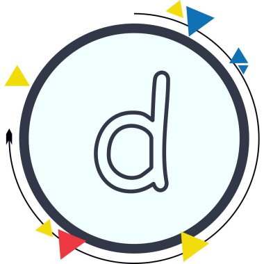 Küçük Harf D web simgesi vektör illüstrasyonu