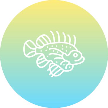 Aslan Balığı simgesi vektör çizimi