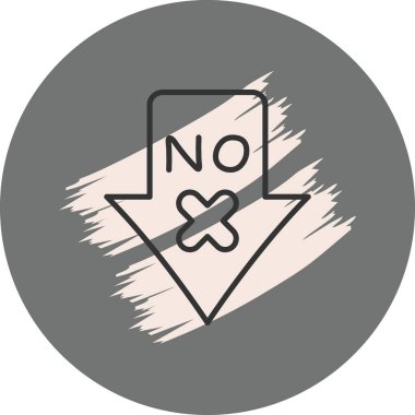No Down Arrow Innovative Flat Product Design Symbol