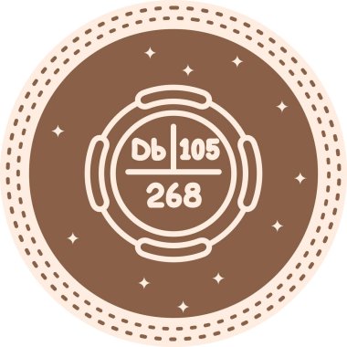 Dubnium sembolü, periyodik tablonun kimyasal elementi, vektör simgesi