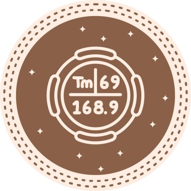 Thulium sembolü, periyodik tablonun kimyasal elementi, vektör simgesi