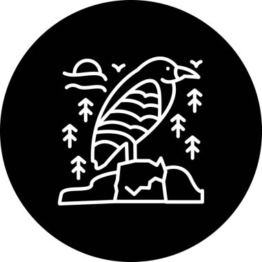 Siyah taçlı Gece Balıkçıl simgesi vektör illüstrasyon tasarımı