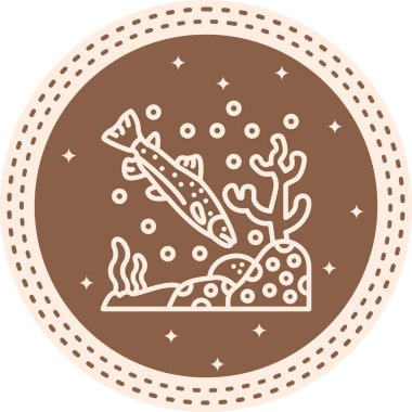 Trout ikon vektör çizimi tasarımı