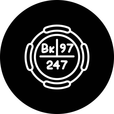 Berkelium sembolü, periyodik tablonun kimyasal elementi, vektör simgesi