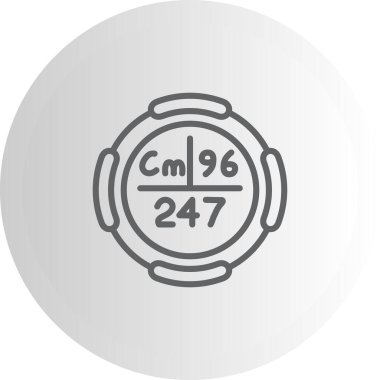 Curium sembolü, periyodik tablonun kimyasal elementi, vektör simgesi