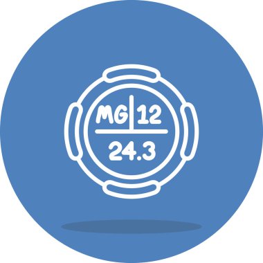 Magnezyum sembolü, periyodik tablonun kimyasal elementi, vektör simgesi