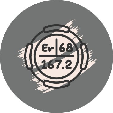 Erbiyum sembolü, periyodik tablonun kimyasal elementi, vektör simgesi