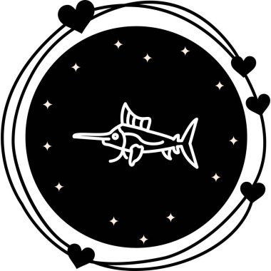 Yelken Balığı ikon vektör çizimi