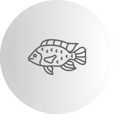 Tilapia Premium Minimal Düz Vektör İllüstrasyonu