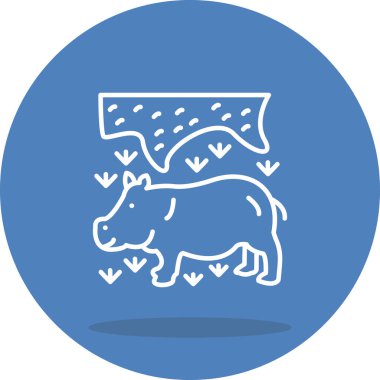 Hippopotamus ikon vektör illüstrasyon tasarımı