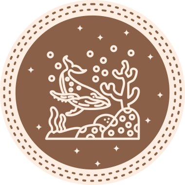 Whale web icon vector illustration